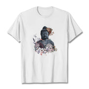 Buddha Stones  Colorful Flowers Surrounding Buddha Pattern Tee T-shirt