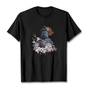 Buddha Stones  Colorful Flowers Surrounding Buddha Pattern Tee T-shirt