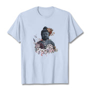 Buddha Stones  Colorful Flowers Surrounding Buddha Pattern Tee T-shirt