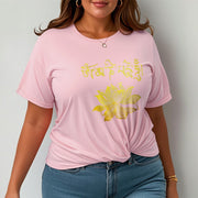 Buddha Stones Golden Lotus Sanskrit Tee T-shirt