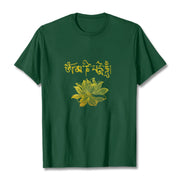 Buddha Stones Golden Lotus Sanskrit Tee T-shirt