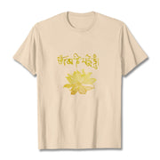 Buddha Stones Golden Lotus Sanskrit Tee T-shirt