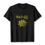 Buddha Stones Golden Lotus Sanskrit Tee T-shirt