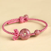 FREE Today: Happiness Protection Red Jasper Rose Quartz Various Natural Rocks Peace Buckle Knot Bracelet