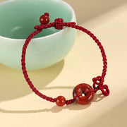 FREE Today: Happiness Protection Red Jasper Rose Quartz Various Natural Rocks Peace Buckle Knot Bracelet