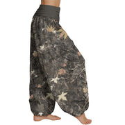 Buddha Stones Maple Leaf Pattern Women's Elastic Waist Harem Pants