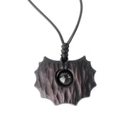 Buddha Stones Ebony Wood Obsidian Irregular Shape Peace Calm Necklace Pendant Necklaces & Pendants BS 7