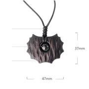 Buddha Stones Ebony Wood Obsidian Irregular Shape Peace Calm Necklace Pendant Necklaces & Pendants BS 4