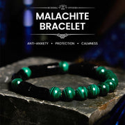 Buddha Stones Malachite Black Tourmaline Purity Bracelet