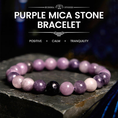 Buddha Stones Purple Mica Stone Positive Bracelet