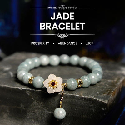 Buddha Stones Jade Abundance Flower Bracelet