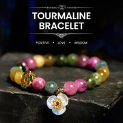 Buddha Stones Tourmaline Wisdom Flower Bracelet