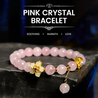 FREE Today: Soothing Self-acceptance Pink Crystal Citrine Flower Bracelet