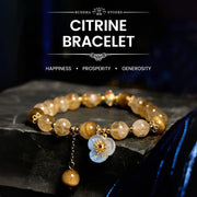 FREE Today: Prosperity Protection Citrine Tiger Eye Flower Charm Bracelet