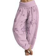 Buddha Stones Branch Pattern Women's Elastic Waist Harem Pants