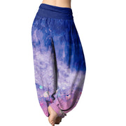 Buddha Stones Vast Ocean Pattern Women's Elastic Waist Harem Pants