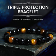 FREE Today: Support Powerful Natural Tiger's Eye Obsidian Hematite Bracelet