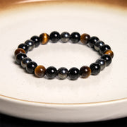 FREE Today: Support Powerful Natural Tiger's Eye Obsidian Hematite Bracelet