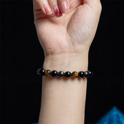 FREE Today: Support Powerful Natural Tiger's Eye Obsidian Hematite Bracelet