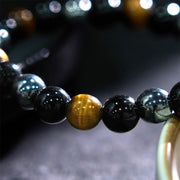 FREE Today: Support Powerful Natural Tiger's Eye Obsidian Hematite Bracelet