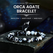 Buddha Stone Orca Agate Protection Bracelet