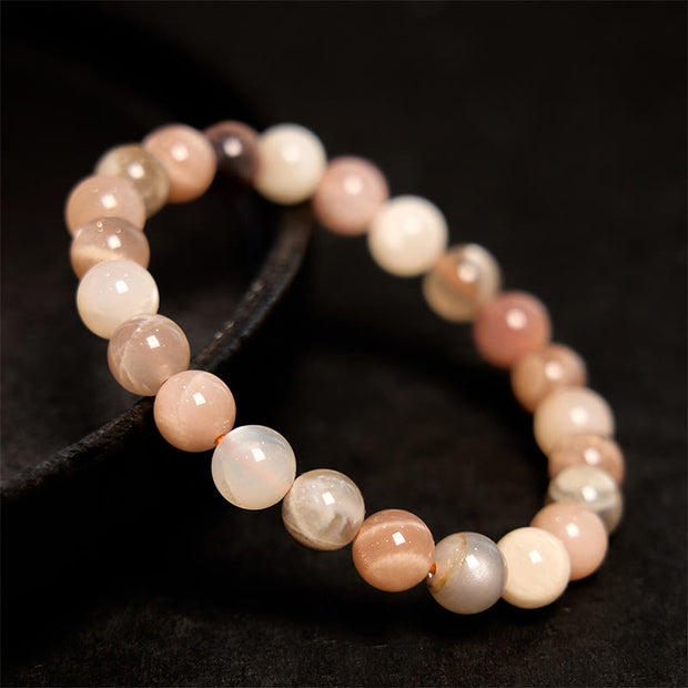 Buddha Stone Peach Moonstone Healing Bracelet