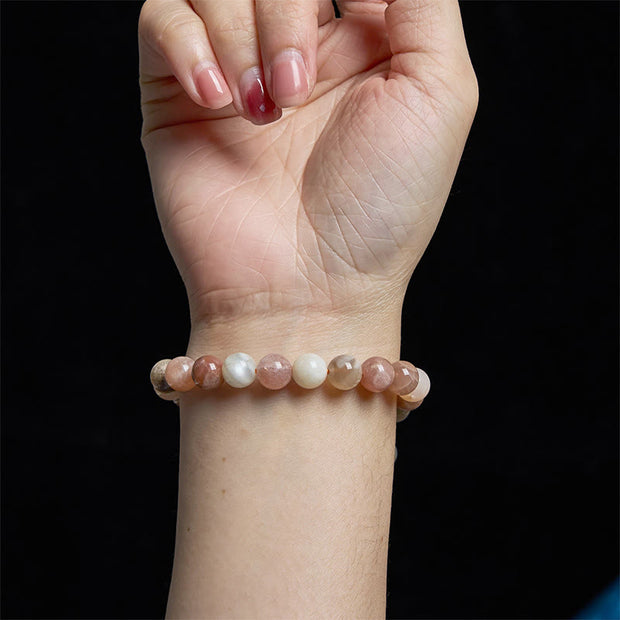 Buddha Stone Peach Moonstone Healing Bracelet