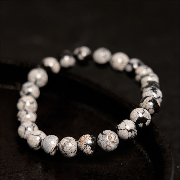 Buddha Stone Snowflake Obsidian Balance Bracelet