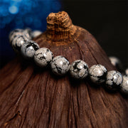 Buddha Stone Snowflake Obsidian Balance Bracelet