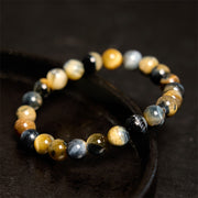 Buddha Stones Yellow Blue Tiger Eye Courage Bracelet