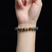 Buddha Stones Yellow Blue Tiger Eye Courage Bracelet