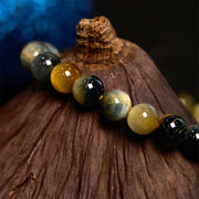 Buddha Stones Yellow Blue Tiger Eye Courage Bracelet