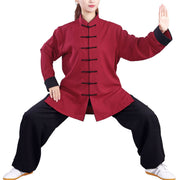 Buddha Stones 2Pcs Fall Winter Frog-Button Tai Chi Meditation Qigong Zen Practice Unisex Cotton Linen Clothing Set (Extra 30% Off | USE CODE: FS30) - image 10