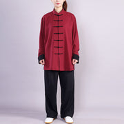 Buddha Stones 2Pcs Fall Winter Frog-Button Tai Chi Meditation Qigong Zen Practice Unisex Cotton Linen Clothing Set (Extra 30% Off | USE CODE: FS30) - image 5