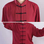 Buddha Stones 2Pcs Fall Winter Frog-Button Tai Chi Meditation Qigong Zen Practice Unisex Cotton Linen Clothing Set (Extra 30% Off | USE CODE: FS30) - image 8