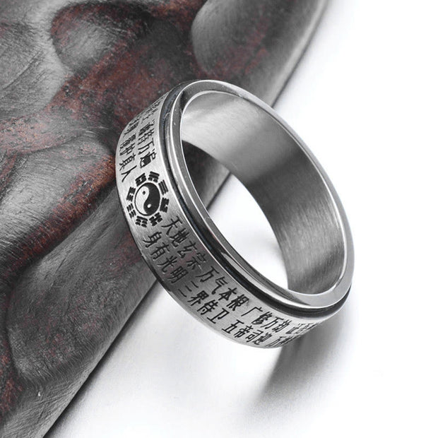 FREE Today: Balance and Harmony Bagua Yin Yang Titanium Steel Rotatable Ring