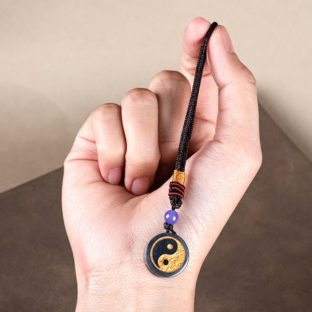 FREE Today: Balance Harmony Yin Yang Black Jade Key Chain