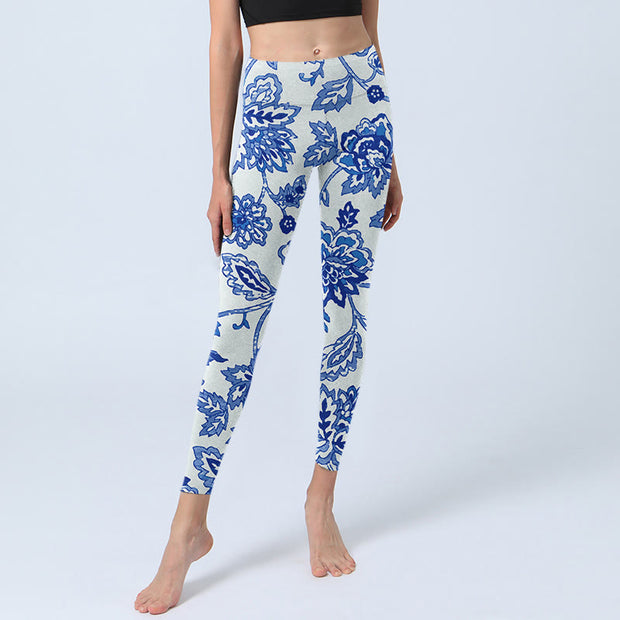 Buddha Stones Flowers Print Gym Leggings Women's Yoga Pants - image 6
