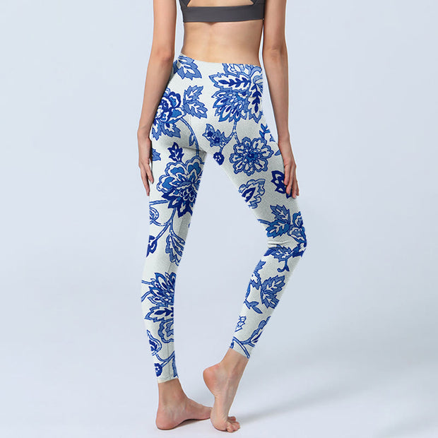 Buddha Stones Flowers Print Gym Leggings Women's Yoga Pants - image 5
