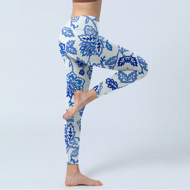 Buddha Stones Flowers Print Gym Leggings Women's Yoga Pants - image 4