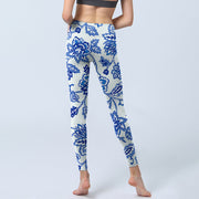 Buddha Stones Flowers Print Gym Leggings Women's Yoga Pants