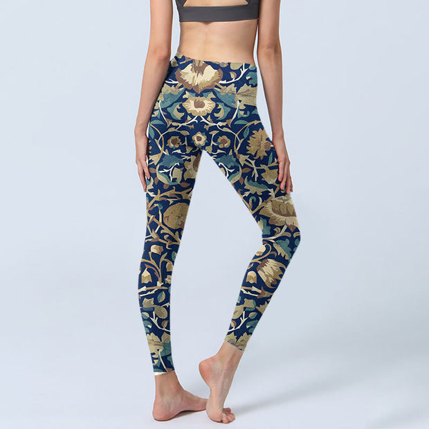 Buddha Stones Interconnected Lotus Flowers Pattern Gym Leggings Women's Yoga Pants - image 5