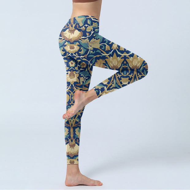Buddha Stones Interconnected Lotus Flowers Pattern Gym Leggings Women's Yoga Pants - image 4