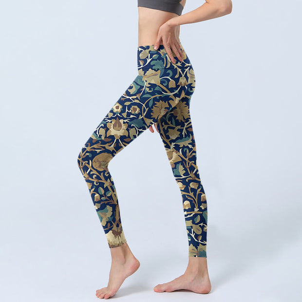 Buddha Stones Interconnected Lotus Flowers Pattern Gym Leggings Women's Yoga Pants - image 3