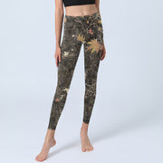 Buddha Stones Maple Leaves Print Gym Leggings Women's Yoga Pants - image 6