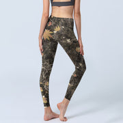 Buddha Stones Maple Leaves Print Gym Leggings Women's Yoga Pants - image 5