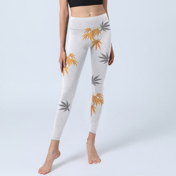 Buddha Stones Maple Gym Leggings Women's Yoga Pants - image 6
