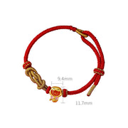 Buddha Stones Red String 925 Sterling Silver Year of the Snake Cute Snake Protection Bracelet