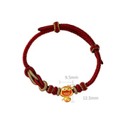 Buddha Stones Red String 925 Sterling Silver Year of the Snake Cute Crown Snake Strength Bracelet Bracelet BS 9