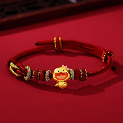 Buddha Stones Red String 925 Sterling Silver Year of the Snake Cute Crown Snake Strength Bracelet Bracelet BS Red String 925 Sterling Silver(Wrist Circumference: 15-18cm)